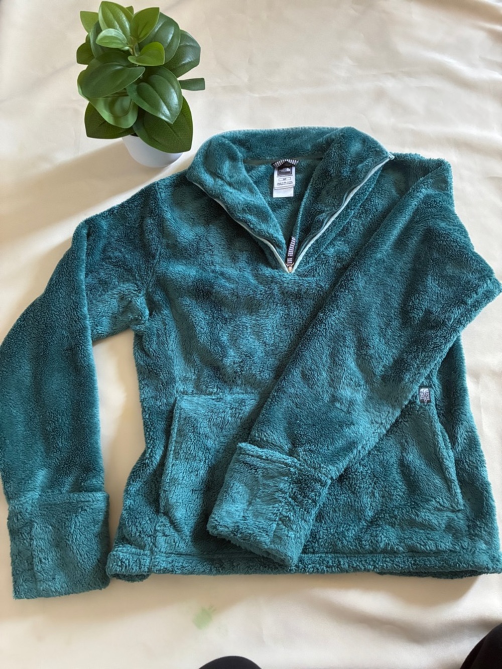 The North Face Teal Plush Quarter-Zip Fleece Pullover